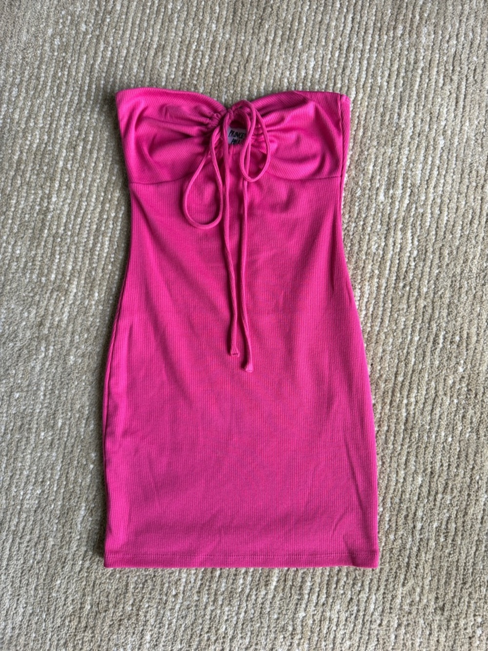 Princess Polly Strapless Tie-Front Mini Dress in Hot Pink